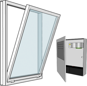 Custom SIze Wall AOV Window Smoke Ventilation Kit AOV Actuator, PSU & Control Unit